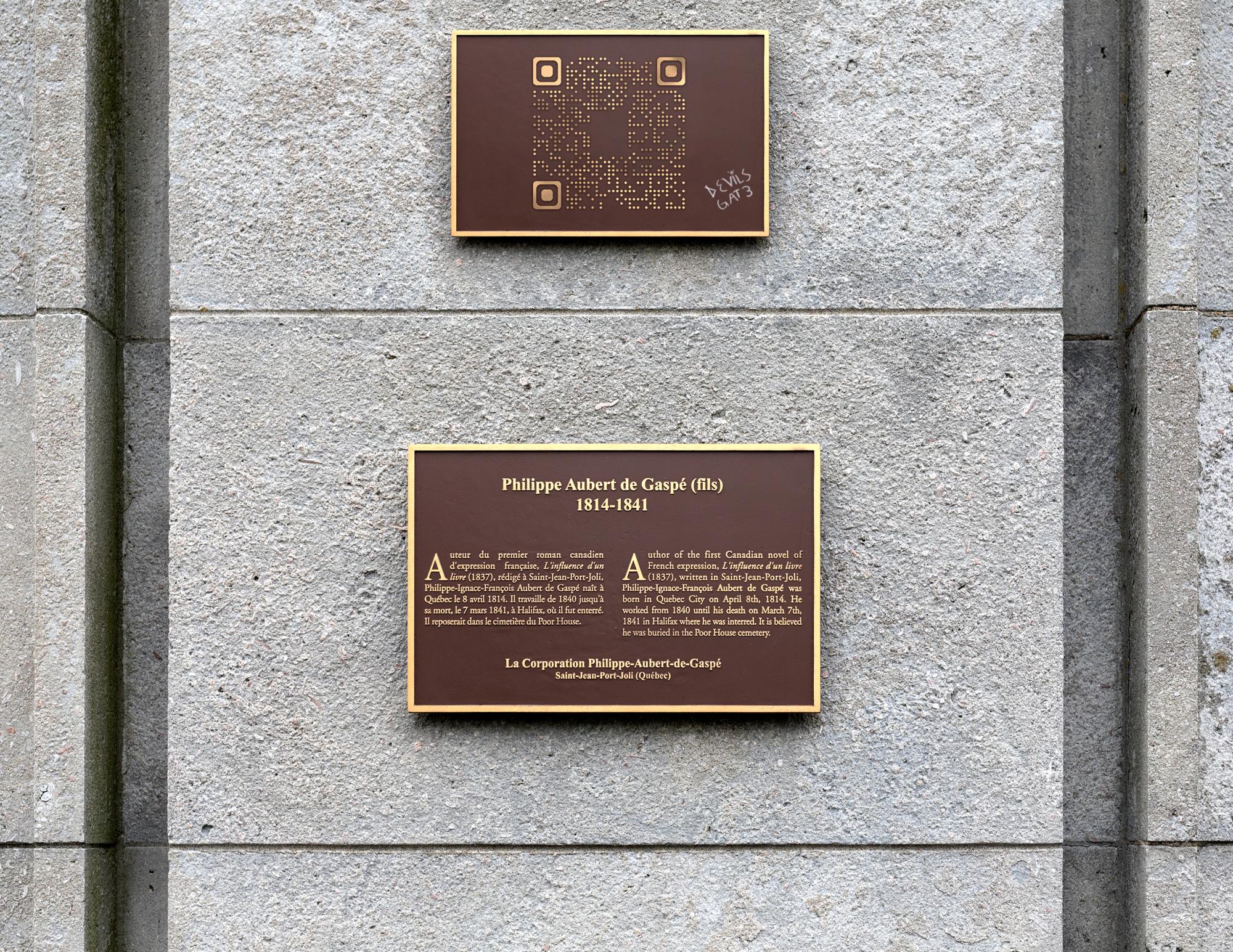 QR code on a plaque 
