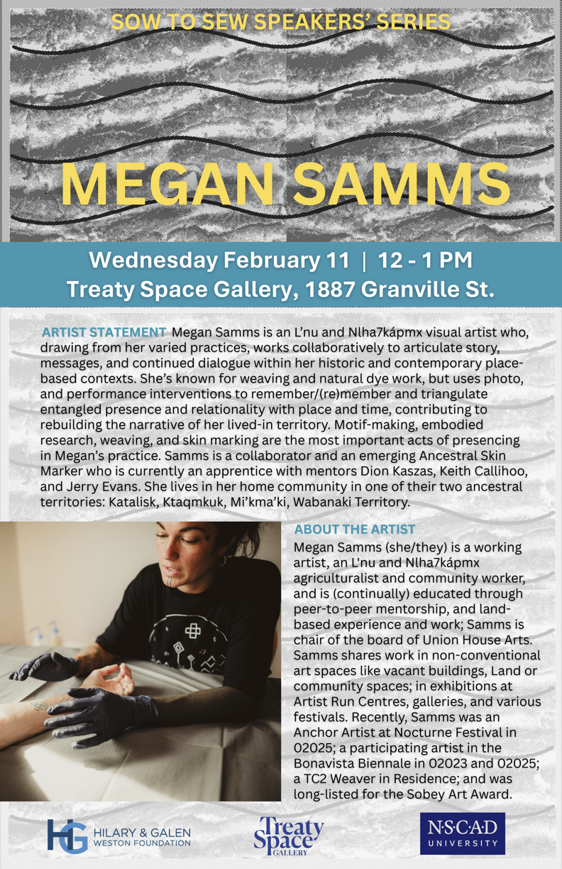 Megan Samms Artist Talk Poster
