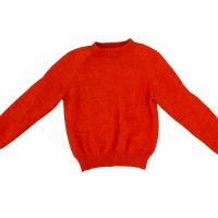 A red knit sweater