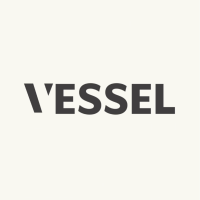 digital image with beige background and the word "Vessel" in dark gray across the centre