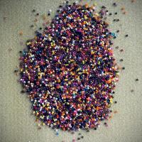 A pile of multicoloured beads. 